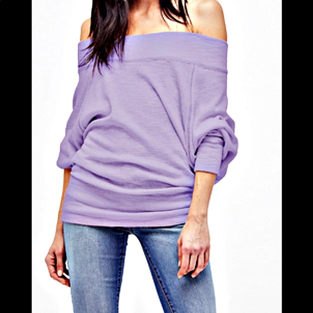 NWT Free People Palisades Lilac Dust Dolman Lightweight Sweater Top